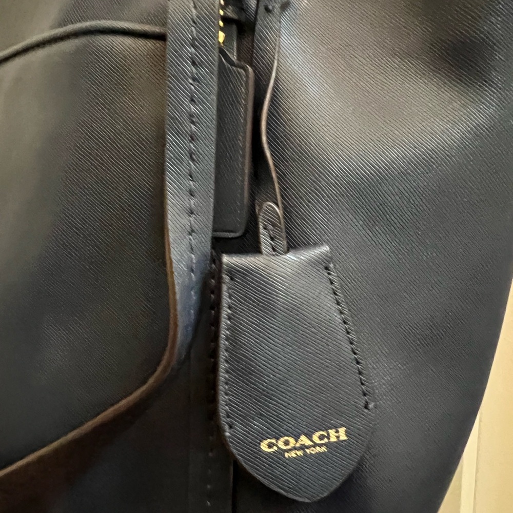 Coach Navy Blue Polyurethane Tote Bag - Picture 3 of 12